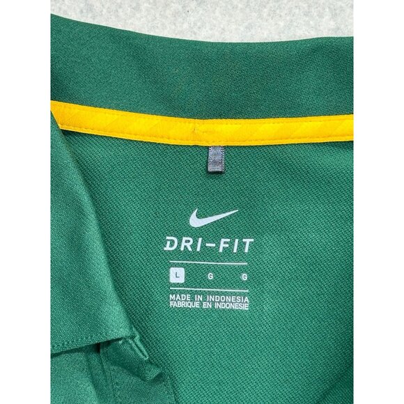 Nike Polo Shirt Womens Large Pine Green Yellow Dri-FIT Athletic Golf DX6950-302 - Picture 7 of 8